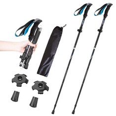 17 X MEETOZ ALUMINUM HIKING POLES COLLAPSIBLE LIGHTWEIGHT, WALKING STICKS FOR HIKING,TELESCOPIC, ADJUSTABLE, LIGHTWEIGHT FOR MEN WOMEN, 2PC PER SET - TOTAL RRP £236: LOCATION - RACK F