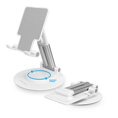 18 X YXLILI FOLDABLE PHONE STAND ADJUSTABLE ANGLE HEIGHT CELL PHONE HOLDER FOR DESK 360° ROTATING CELLPHONE STAND FOR OFFICE COMPATIBLE WITH IPHONE 15/14/13/12/11 PRO, 4-9.7IN -WHITE - TOTAL RRP £195