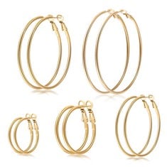 QUANTITY OF ASSORTED ITEMS TO INCLUDE SENTERIA LARGE GOLD HOOP EARRINGS FOR WOMEN GIRLS 5 PAIRS STAINLESS STEEL HOOP EARRINGS SET THIN GOLD HOOP EARRINGS LIGHTWEIGHT, 30MM 40MM 50MM 60MM 70MM  - TOTA