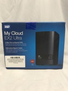 WD MY CLOUD EX2 ULTRA, 2 BAY NAS ENCLOSURE RAID STORAGE NETWORK ATTACHED STORAGE: MODEL NO WDBVBZ0120JCH-20 (NO STORAGE)  [JPTE61713]: LOCATION - L4