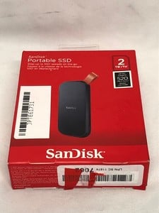 SANDISK 2TB EXTERNAL DRIVE USB TYPE C, USB 3.2 GEN 2, UP TO 520 MB/S SSD (RRP - £125): MODEL NO SDSSDE30-2T00  [JPTE61731]: LOCATION - A3