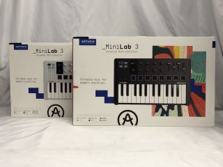 X2 ARTURIA USB MIDI CONTROLLER MINI LAB 3, (TOTAL RRP £180).  [JPTE61872]: LOCATION - O2