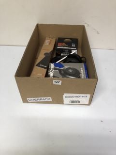 BOX OF ASSORTED ITEMS INC STEELSERIES ARCTIS NOVA 1P GAMING HEADSET