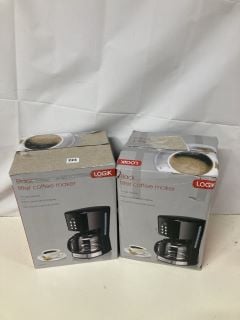 2 X LOGIK BLACK FILTER COFFEE MAKERS