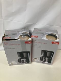 2 X LOGIK BLACK FILTER COFFEE MAKERS