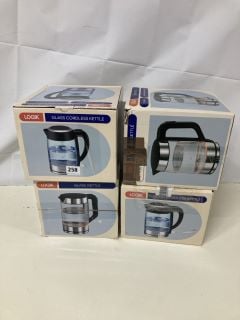 4 X LOGIK GLASS KETTLES