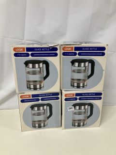 4 X LOGIK GLASS KETTLES