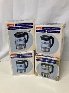 4 X LOGIK GLASS KETTLES