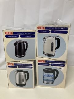 4 X ASSORTED LOGIK KETTLES