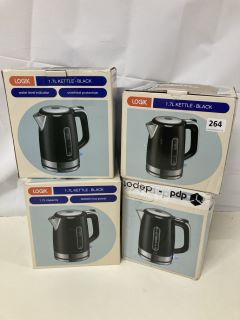 4 X LOGIK 1.7L KETTLES - BLACK