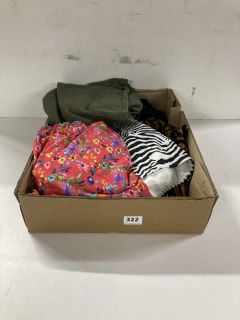 BOX OF ASSORTED WOMEN'S CLOTHING (ASSORTED SIZES)