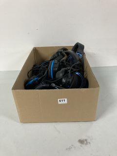 BOX OF ASSORTED GAMING HEADSETS