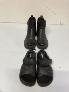 2 X ASSORTED FOOTWEAR INC. MELISSA BUBBLE UP SANDEL'S - BLACK MATT - SIZE: 3.5