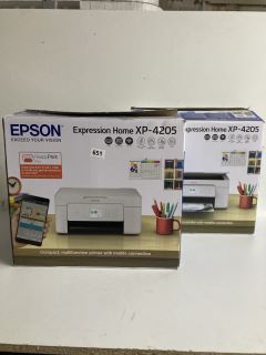 2 X EPSON EXPRESSION HOME XP-4205 PRINTERS