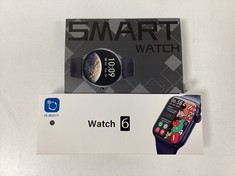 3 X ASSORTED SMARTWATCHES INCLUDING SMARTWATCH SAVE FAMILY SAVE FAMILY WATCHPLUS + WATCH 6 M56 + BOCLOUD + SMARTWATCH SMARTWATCH BUNDLE IN PINK BLACK. (WITH BOX. TO SEE MORE DETAILS AND DAMAGE OF THE