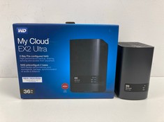 WD MY CLOUD EX2 ULTRA DISK STATION (ORIGINAL RRP - €1100,00) IN BLACK: MODEL NO WDBVBZ0360JCH-20 (WITH BOX AND CHARGER, CONTAINS 2 HARD DISKS OF 18 TB EACH) [JPTZ5851]