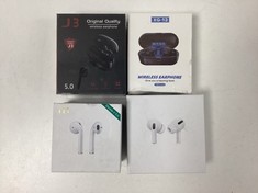 4 X HEADPHONES DIFFERENT BRANDS I11, XG-13, J3, YJ PRO HEADPHONES IN BLACK AND WHITE. (4 X HEADPHONES DIFFERENT BRANDS, TWO OF THEM WITH SEALED BOXES) [JPTZ6623]