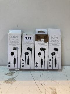 4 X SONY WIRED EARPHONES