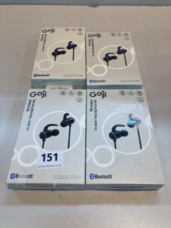 4 X GOJI IN-EAR HEADPHONES WIRELESS