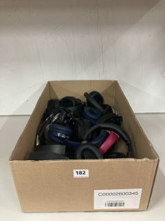 BOX OF ASSORTED HEADPHONES