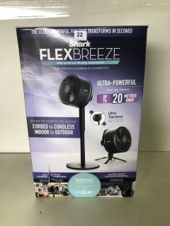 SHARK FLEXBREEZE HIGH-VELOCITY CORDLESS AND CORDED FAN