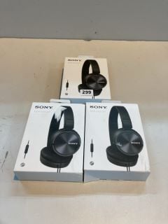 3 X SONY MDR-ZX310AP WIRED HEADPHONES