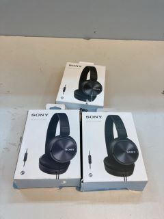 3 X SONY MDR-ZX310AP WIRED HEADPHONES