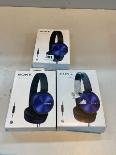 3 X SONY MDR-ZX310AP WIRED HEADPHONES