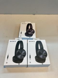 3 X SONY MDR-ZX310AP WIRED HEADPHONES