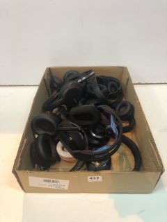 BOX OF HEADPHONES