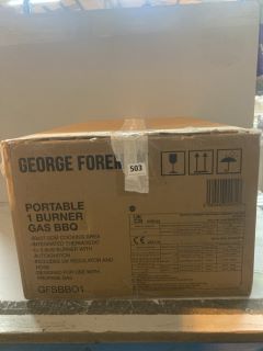 GEORGE FOREMAN PORTABLE 1 BURNER GAS BBQ MODEL NO: GFSBBQ1