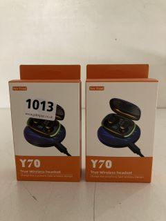 2 X NEW TREND Y70 TRUE WIRELESS HEADSETS