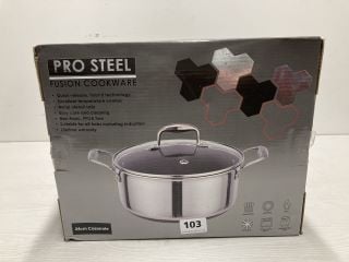 PROSTEEL FUSION COOKWAREN24CM CASSEROLE DISH WITH LID