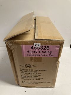 BOX OF HILARY RADLEY FAUX LEATHER PULL ON PANTS