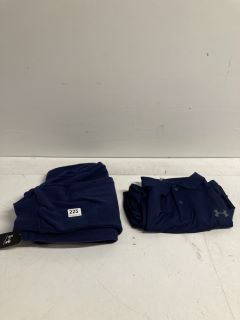 2X ASSORTED CLOTHING INCL. UNDER ARMOUR JOGGERS IN NAVY SIZE M