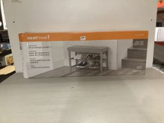 NEATFREAK UPHOLSTERED SHOW STORAGE RACK AND BENCH