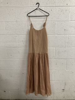 SLEEVELESS DRESS BROWN SIZE S RRP: $98