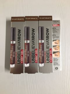 3 X L'OREAL PARIS UNBELIEVABROW 5.0 LIGHT BRUNETTE