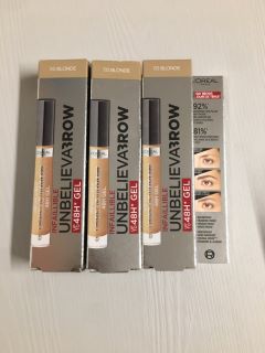 3 X L'OREAL PARIS UNBELIEVABROW 7.0 BLONDE