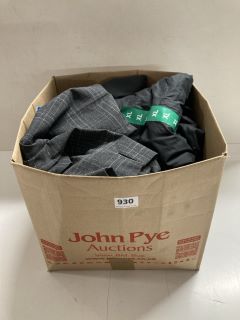 BOX OF ASSORTED CLOTHING IN VARIOUS DESIGNS & SIZES