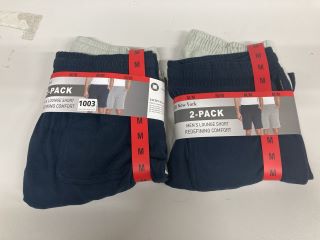 2 X TWO PACKS OF JACHS NEW YORK MEN'S LOUNGE SHORTS M