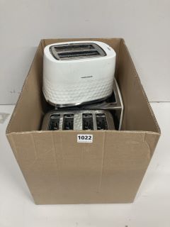 A BOX OF ASSORTED TOASTERS