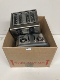 A BOX OF ASSORTED TOASTERS