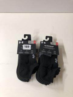 2 PACKS OF UNDER ARMOUR KIDS SOCKS