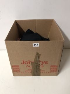 A BOX OF ASSORTED CLOTHING TO INCLUDE LTS CARDIGAN SIZE 14-16