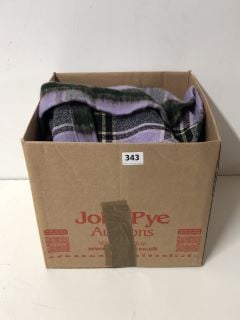 A BOX OF ASSORTED CLOTHING TO INCLUDE DESIGNER BLOUSE SIZE 8