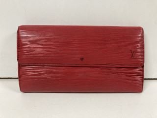 LOUIS VUITTON RED EPI LONG WALLET (MISSING WALLET)