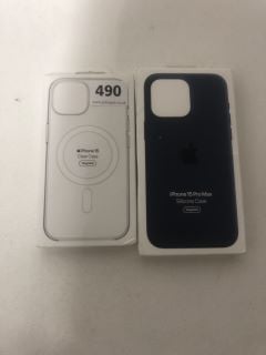 2 X APPLE PHONE CASES FOR THE IPHONE 15 AND THE IPHONE 15 PRO MAX