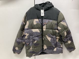 JACK & JONES CAMOUFLAGE STYLE WATERPROOF COAT SIZE XXL