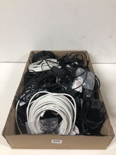 BOX OF ASSORTED LAPTOP CHARGERS ETC